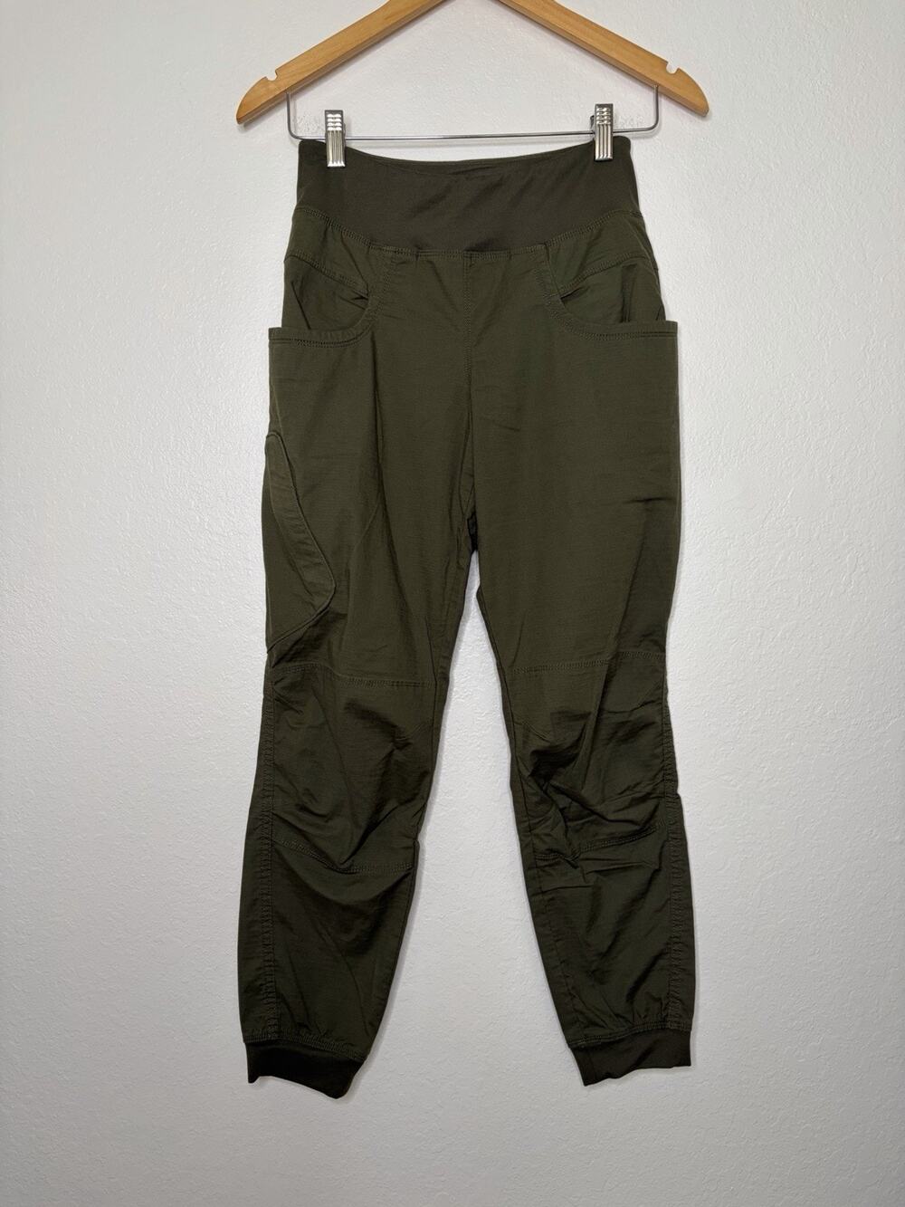 Prana Women's Kanab Pant in Olive Green Pull On Size XS Outdoor Hiking